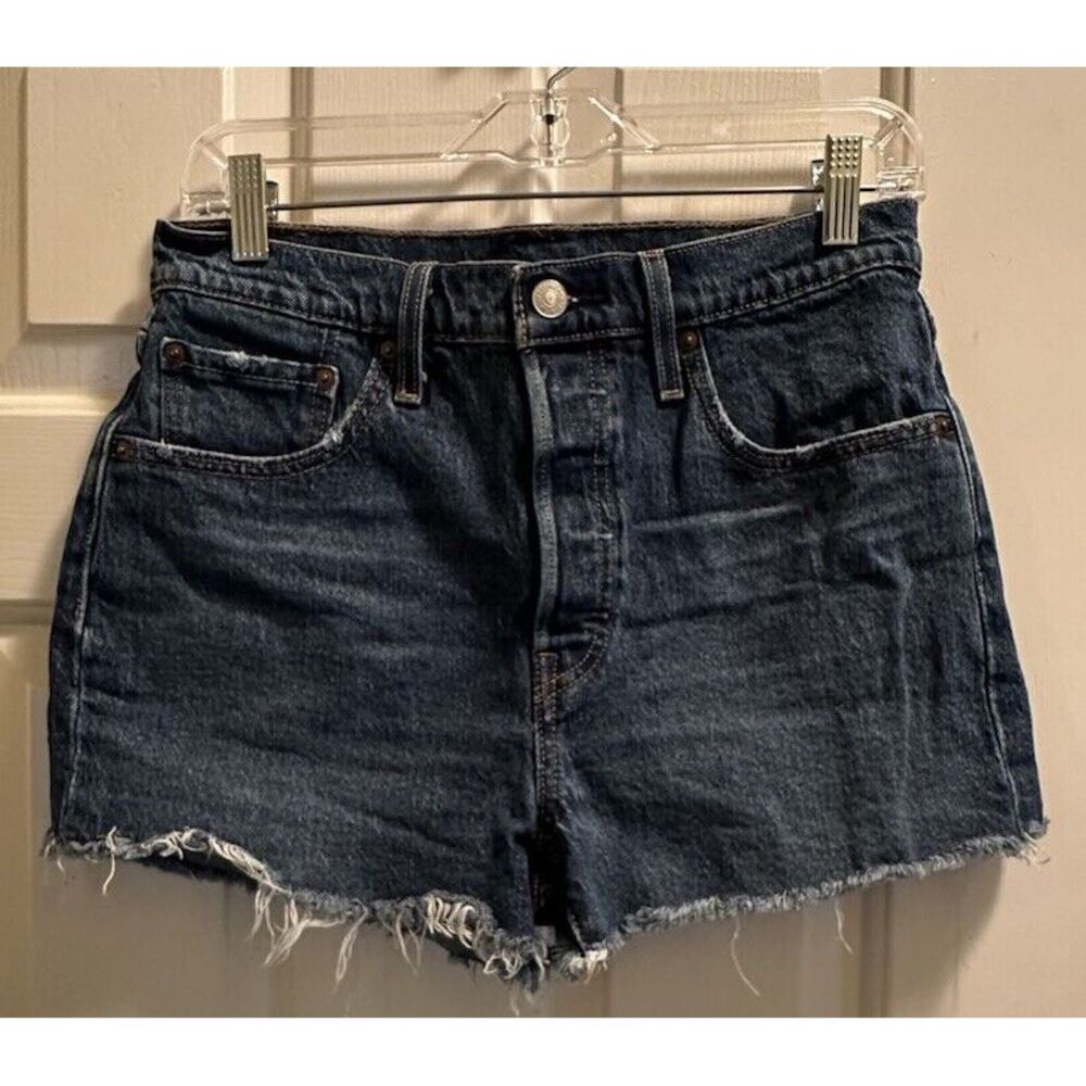 Levi's Womens 501 Jean Shorts‎ Button Fly Size 28 Denim Cut Offs High Rise Waist